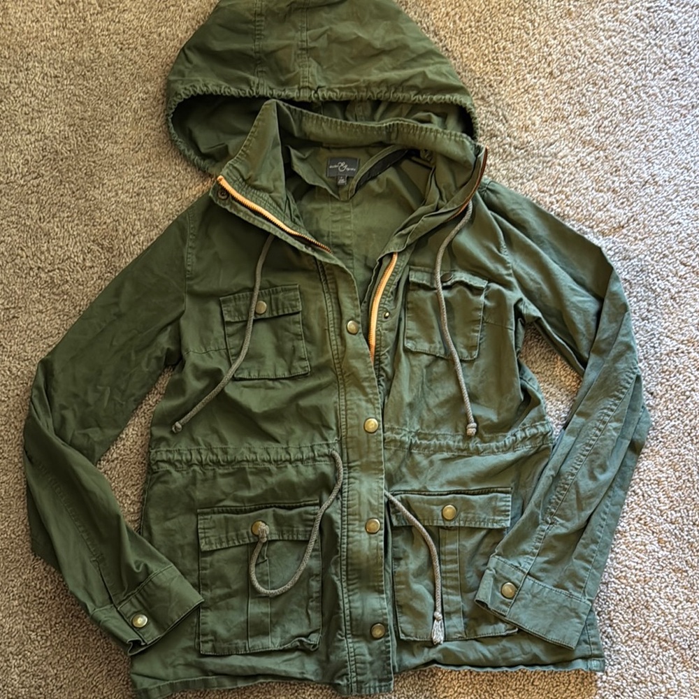 Market & Spruce Olive Hooded Jacket